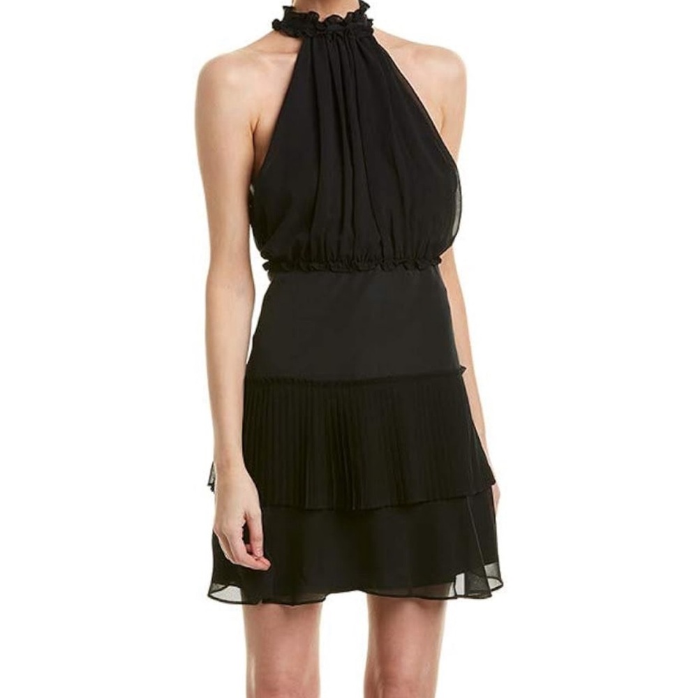 Likely Weston High Halter Ruffle Neck Dress